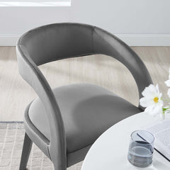 Pinnacle Gray Performance Velvet Dining Chair (Set of 2) - Ornate Home