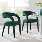 Pinnacle Green Performance Velvet Dining Chair (Set of 2) - Ornate Home