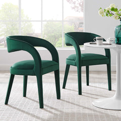 Pinnacle Green Performance Velvet Dining Chair (Set of 2) - Ornate Home