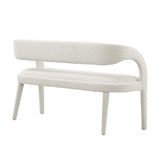 Pinnacle Ivory Boucle Fabric Accent Bench - Ornate Home