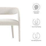 Pinnacle Ivory Boucle Fabric Accent Bench - Ornate Home