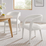 Pinnacle Ivory Boucle Upholstered Dining Chair (Set of 2) - Ornate Home