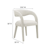 Pinnacle Ivory Boucle Upholstered Dining Chair (Set of 2) - Ornate Home