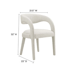 Pinnacle Ivory Boucle Upholstered Dining Chair (Set of 2) - Ornate Home