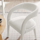 Pinnacle Ivory Boucle Upholstered Dining Chair (Set of 2) - Ornate Home