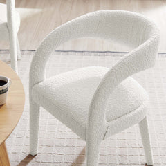Pinnacle Ivory Boucle Upholstered Dining Chair (Set of 2) - Ornate Home