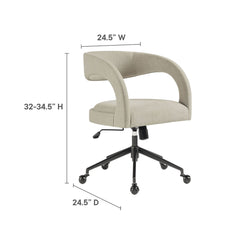 Pinnacle Linen Upholstered Office Chair - Ornate Home