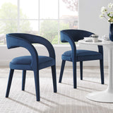 Pinnacle Midnight Blue Performance Velvet Dining Chair (Set of 2) - Ornate Home