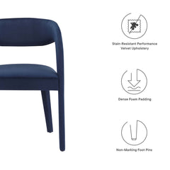 Pinnacle Midnight Blue Performance Velvet Dining Chair (Set of 2) - Ornate Home