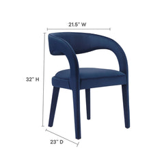 Pinnacle Midnight Blue Performance Velvet Dining Chair (Set of 2) - Ornate Home
