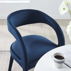 Pinnacle Midnight Blue Performance Velvet Dining Chair (Set of 2) - Ornate Home