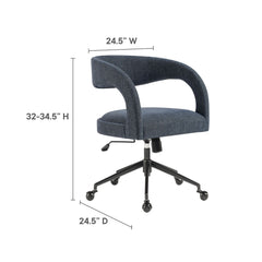 Pinnacle Slate Blue Upholstered Office Chair - Ornate Home
