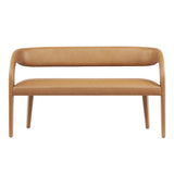 Pinnacle Tan Vegan Leather Accent Bench - Ornate Home