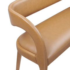 Pinnacle Tan Vegan Leather Accent Bench - Ornate Home
