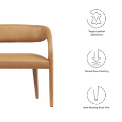 Pinnacle Tan Vegan Leather Accent Bench - Ornate Home