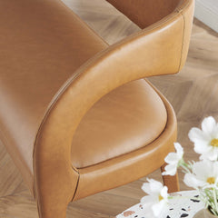 Pinnacle Tan Vegan Leather Accent Bench - Ornate Home