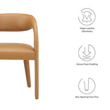 Pinnacle Tan Vegan Leather Dining Chair (Set of 2) - Ornate Home