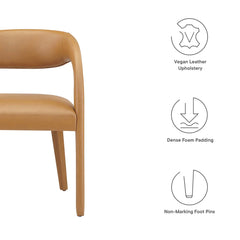 Pinnacle Tan Vegan Leather Dining Chair (Set of 2) - Ornate Home