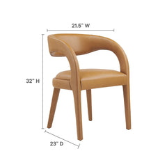 Pinnacle Tan Vegan Leather Dining Chair (Set of 2) - Ornate Home