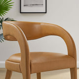 Pinnacle Tan Vegan Leather Dining Chair (Set of 2) - Ornate Home