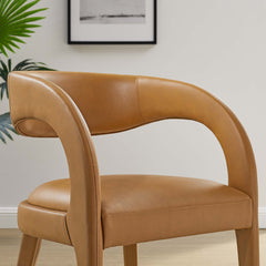 Pinnacle Tan Vegan Leather Dining Chair (Set of 2) - Ornate Home
