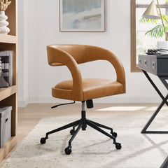 Pinnacle Tan Vegan Leather Office Chair - Ornate Home