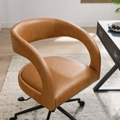 Pinnacle Tan Vegan Leather Office Chair - Ornate Home
