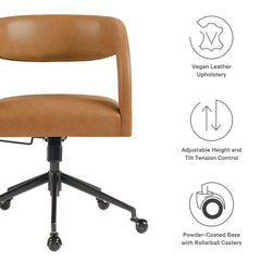 Pinnacle Tan Vegan Leather Office Chair - Ornate Home