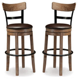 Pinnadel Grayish Brown Bar Height Bar Stool (Set of 2) (Online Special Price) - Ornate Home