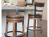 Pinnadel Grayish Brown Bar Height Bar Stool (Set of 2) - Ornate Home