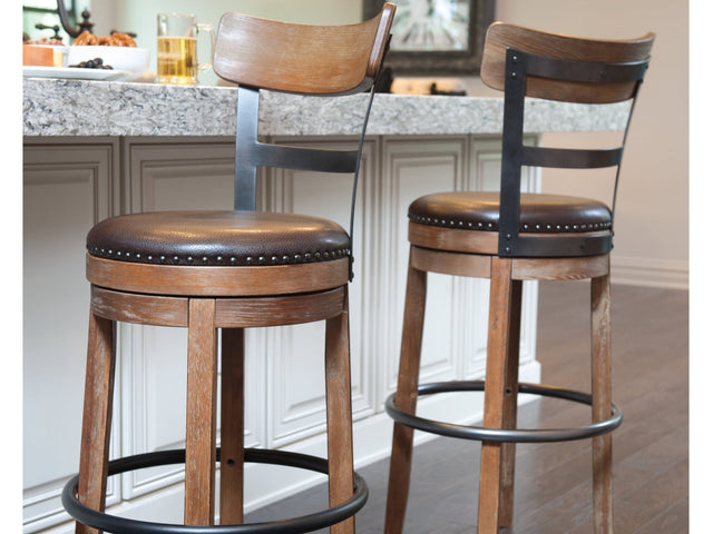 Pinnadel Grayish Brown Bar Height Bar Stool (Set of 2) - Ornate Home