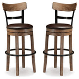 Pinnadel Grayish Brown Bar Height Bar Stool (Set of 2) - Ornate Home