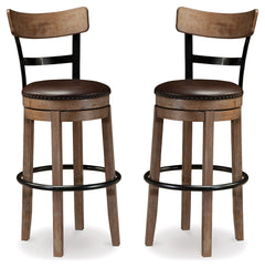 Pinnadel Grayish Brown Bar Height Bar Stool (Set of 2) - Ornate Home