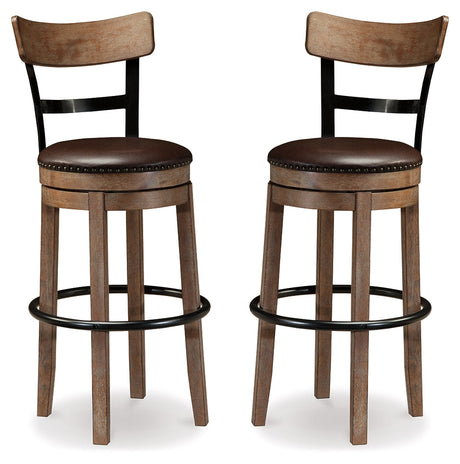 Pinnadel Grayish Brown Bar Height Bar Stool (Set of 2) - Ornate Home
