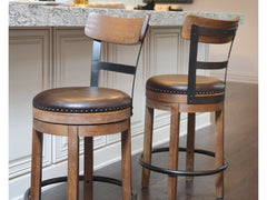 Pinnadel Grayish Brown Counter Height Bar Stool (Set of 2) - Ornate Home