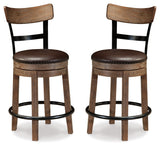Pinnadel Grayish Brown Counter Height Bar Stool (Set of 2) - Ornate Home