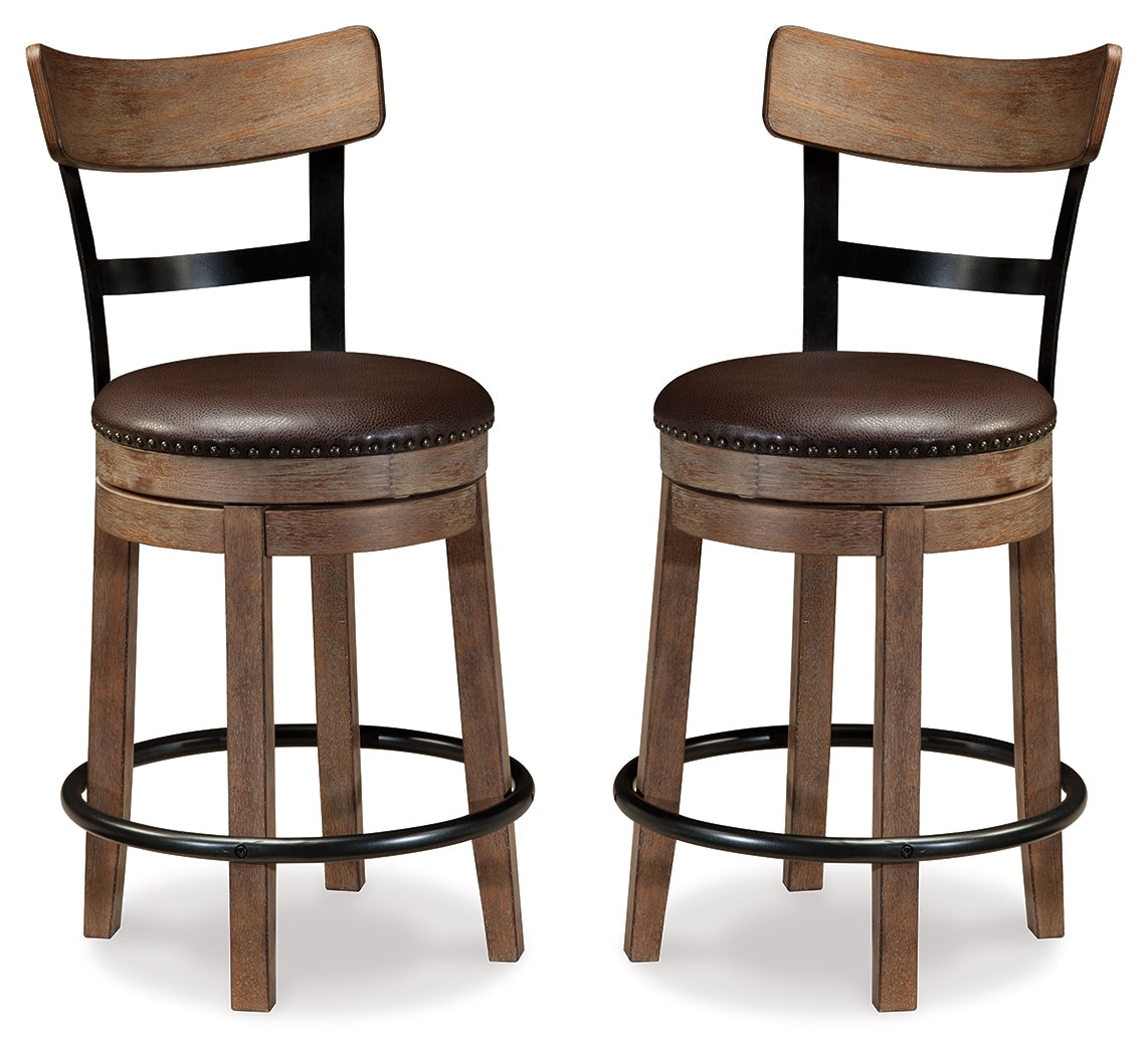 Pinnadel Grayish Brown Counter Height Bar Stool (Set of 2) - Ornate Home