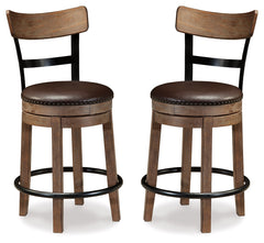 Pinnadel Grayish Brown Counter Height Bar Stool (Set of 2) - Ornate Home