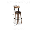 Pinnadel Light Brown Bar Height Bar Chair (Online Special Price) - Ornate Home