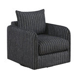 Pinstripe Green Swivel Chair - Ornate Home