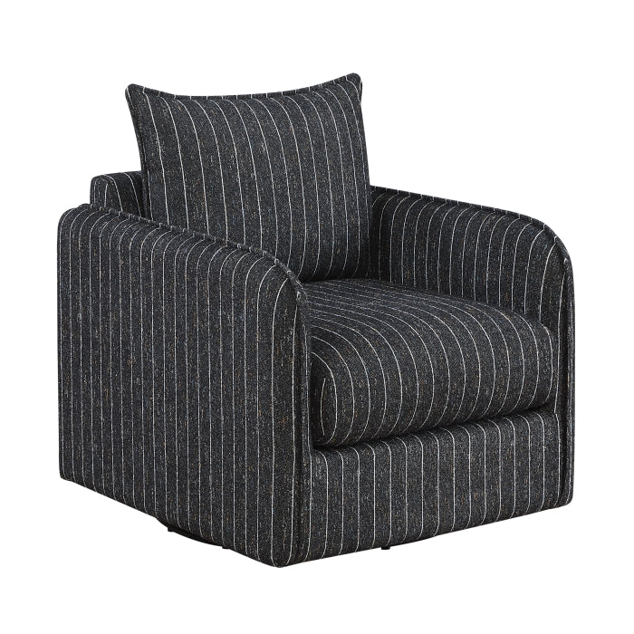 Pinstripe Green Swivel Chair - Ornate Home