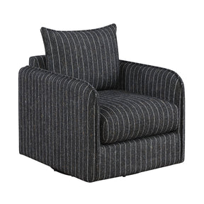 Pinstripe Green Swivel Chair - Ornate Home