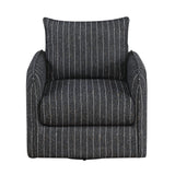 Pinstripe Green Swivel Chair - Ornate Home