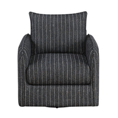 Pinstripe Green Swivel Chair - Ornate Home