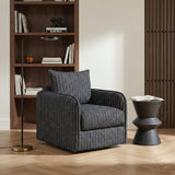 Pinstripe Green Swivel Chair - Ornate Home