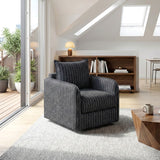 Pinstripe Green Swivel Chair - Ornate Home
