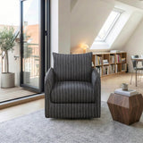Pinstripe Green Swivel Chair - Ornate Home