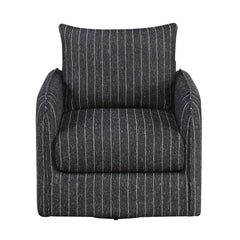 Pinstripe Green Swivel Chair - Ornate Home
