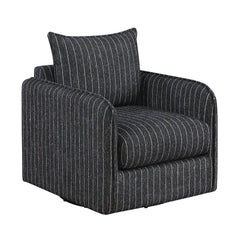 Pinstripe Green Swivel Chair - Ornate Home