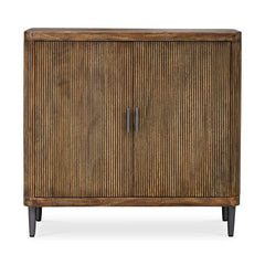 Pinstripe Woodtone Tambour 2 Door Cabinet - Ornate Home
